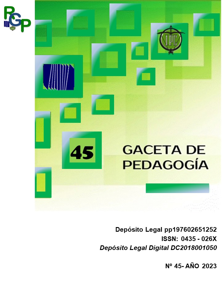 					View No. 45 (2023): GACETA DE PEDAGOGÍA Journal
				