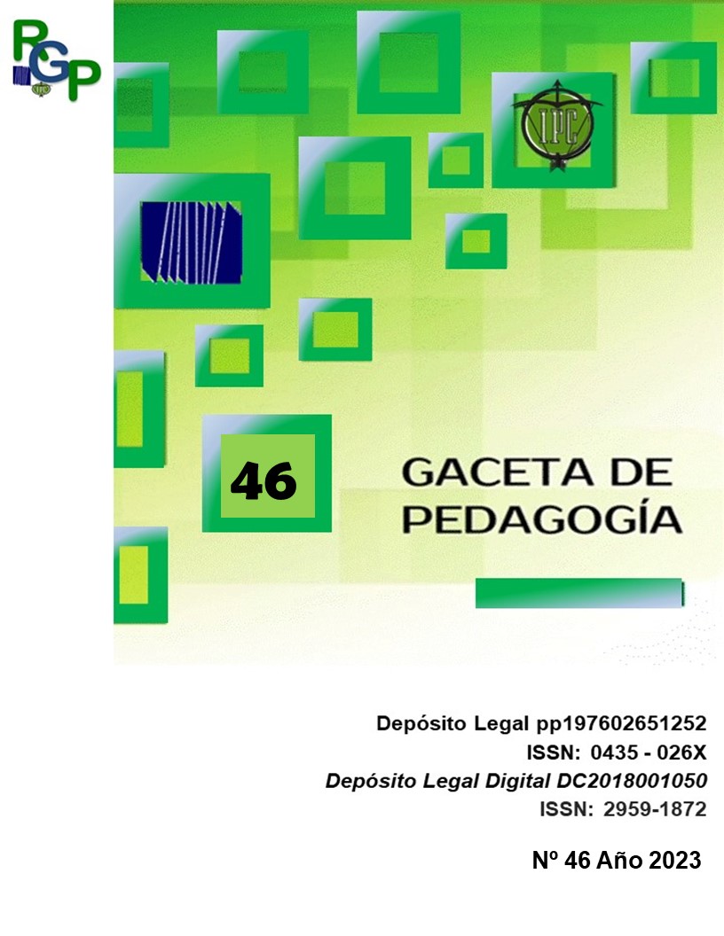 					View No. 46 (2023): GACETA DE PEDAGOGÍA Journal
				
