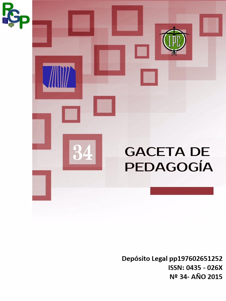 					View No. 34 (2015): GACETA DE PEDAGOGÍA
				