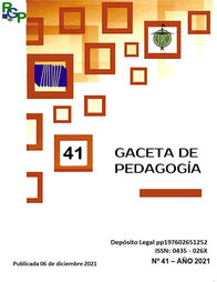 					View No. 41 (2021): GACETA DE PEDAGOGÍA
				