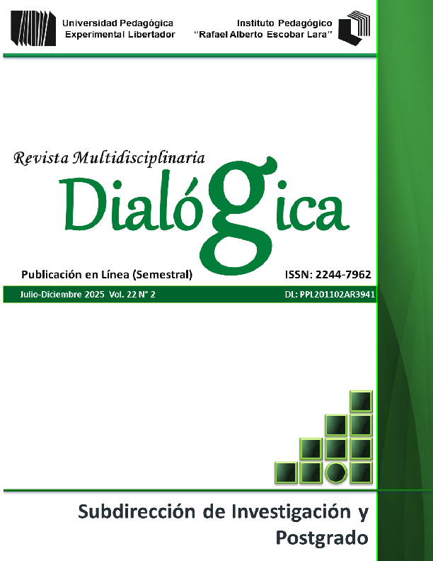 					Ver Vol. 22 Núm. 2 (2025): Dialógica, Revista Multidisciplinaria.  Julio - Diciembre 2025, Vol. 22 Nº 2.
				